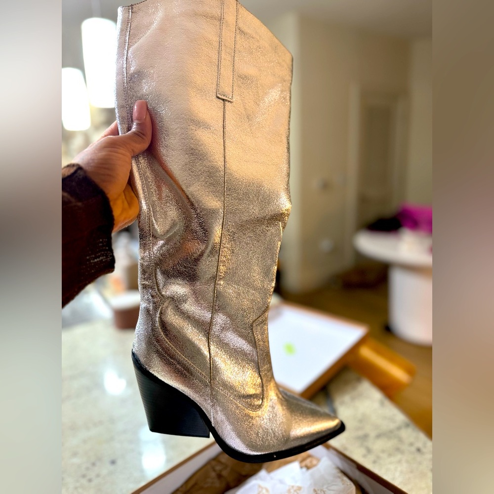 Public Desire silver cowboy boots